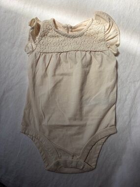 NWOT Carter’s Baby Girls Cream Lace Yoke One-Piece Bodysuit